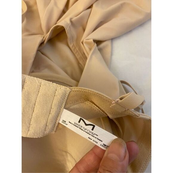 Maidenform slimming full shapewear suit snaps beige 38b rn#15763 Nylon Blend - Picture 5 of 6
